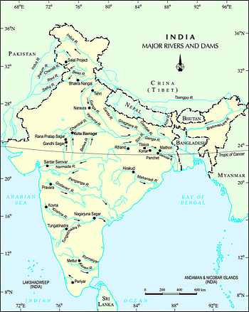 River Map of India, india river map HD phone wallpaper