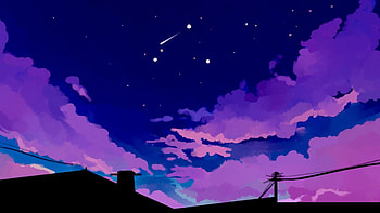 anime purple pc HD wallpaper