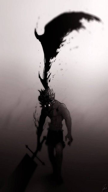 Black Clover Asta Demon, asta black and white HD phone wallpaper