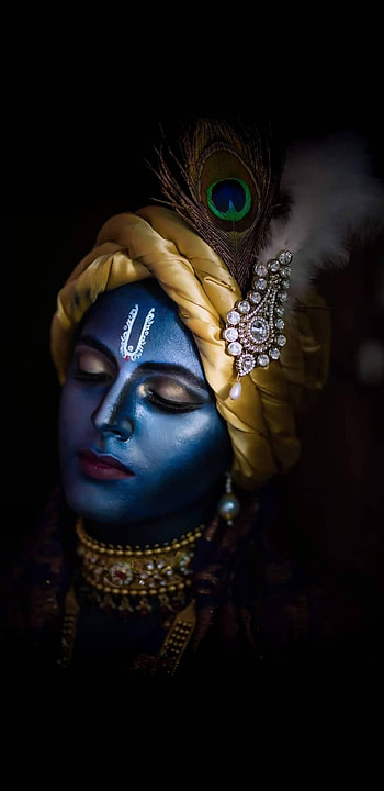 Krishna Amoled Mobile, lord krishna HD phone wallpaper