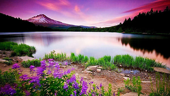 lake, landscape, nature, mountain HD wallpaper