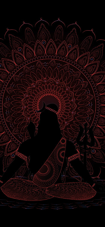 Lord Shiva , AMOLED, Black background, Illustration, Black/Dark, shiva minimalist HD phone wallpaper