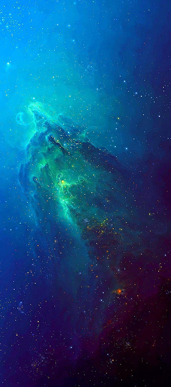 iOS 11, X, stars, space, blue, aqua, abstract, apple, apple blue HD phone wallpaper