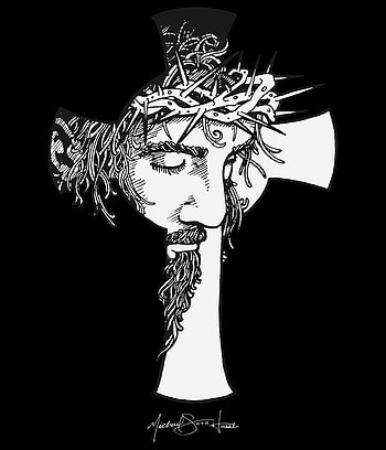 black and white jesus, jesus cross mobile HD phone wallpaper