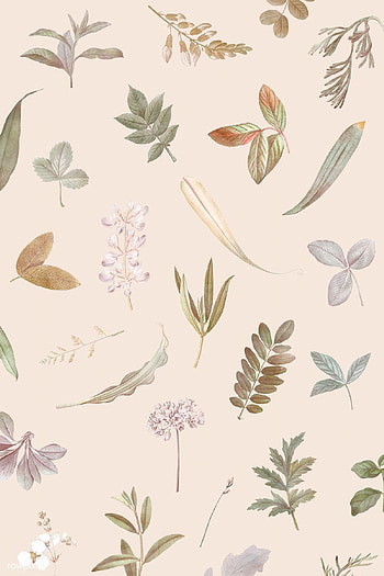 premium vector of Foliage pattern on beige backgrounds vector by Sasi about dried flower, autumn, Flower , tropical flower, and flower dr…, aesthetic ipad beige HD phone wallpaper