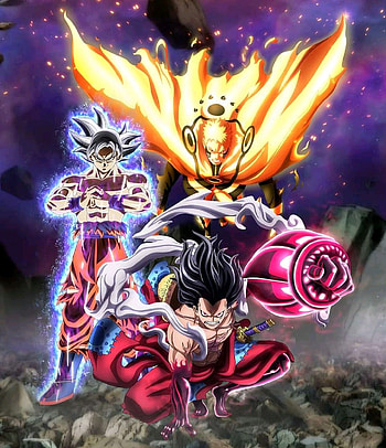 Goku Luffy Naruto, goku with luffy and naruto HD phone wallpaper