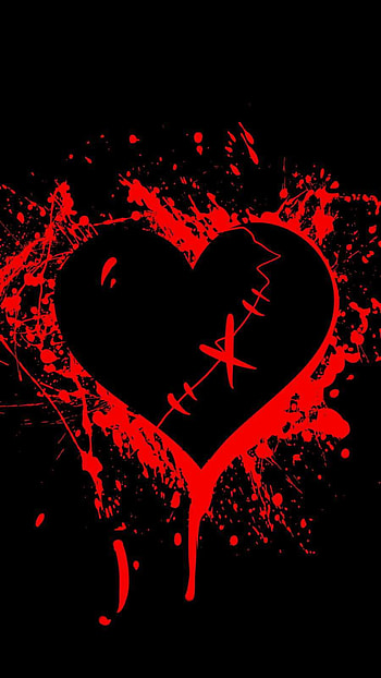 Broken Heart, aesthetic heart black HD phone wallpaper