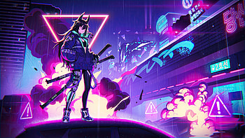 Katana Anime Girl Neon , Anime, ,, anime guitar girl pc HD wallpaper
