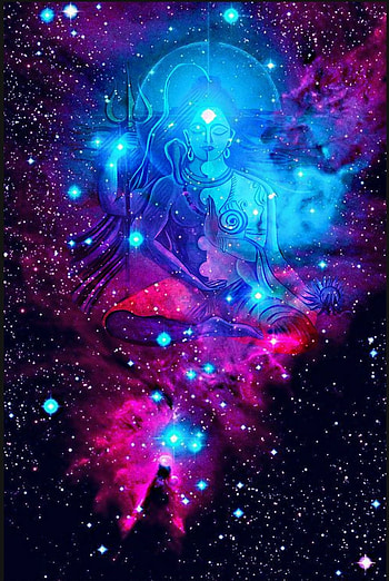 Lord Shiva as ardhnarishwar in Brahmand Galaxy in creative art HD phone wallpaper